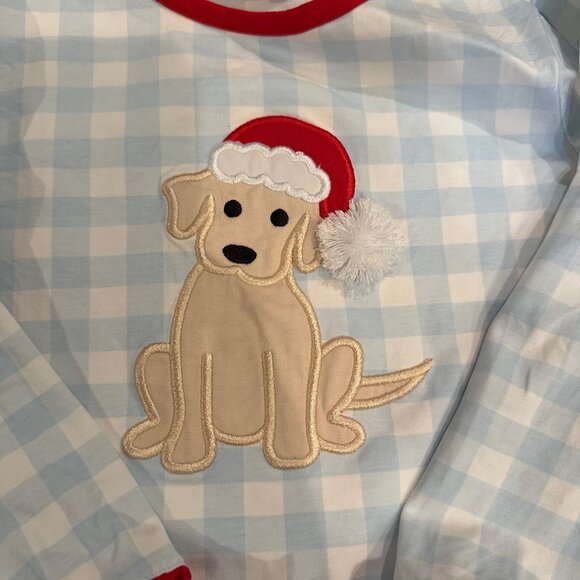 BUSY BEES SMOCKS GIRLS 2 PIECE CHRISTMAS PUPPY DOG OUTFIT PANTS SHIRT 3T - Picture 4 of 8